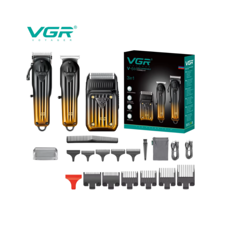 VGR V-644 Professzionális Férfi Haj- és Szakállvágó 3-az-1 ben Grooming Szett